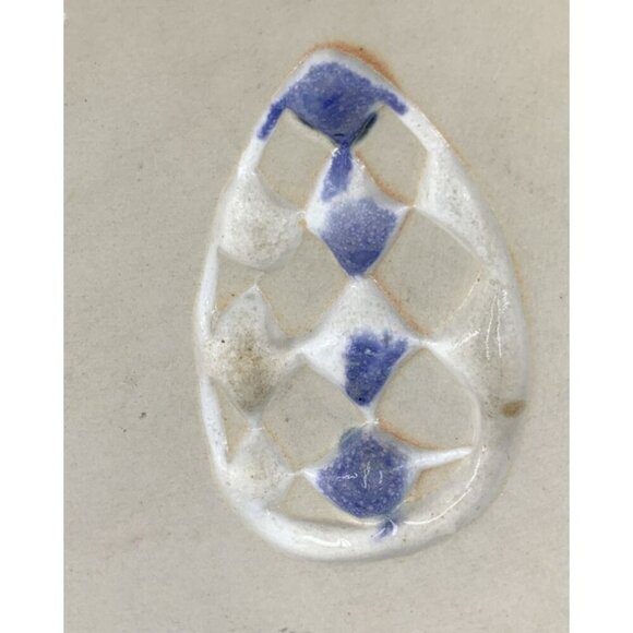 Bennington Pottery Trivet Tile #1535 Eggs Chicks Easter Spring Blue White 7.75" - Picture 5 of 14